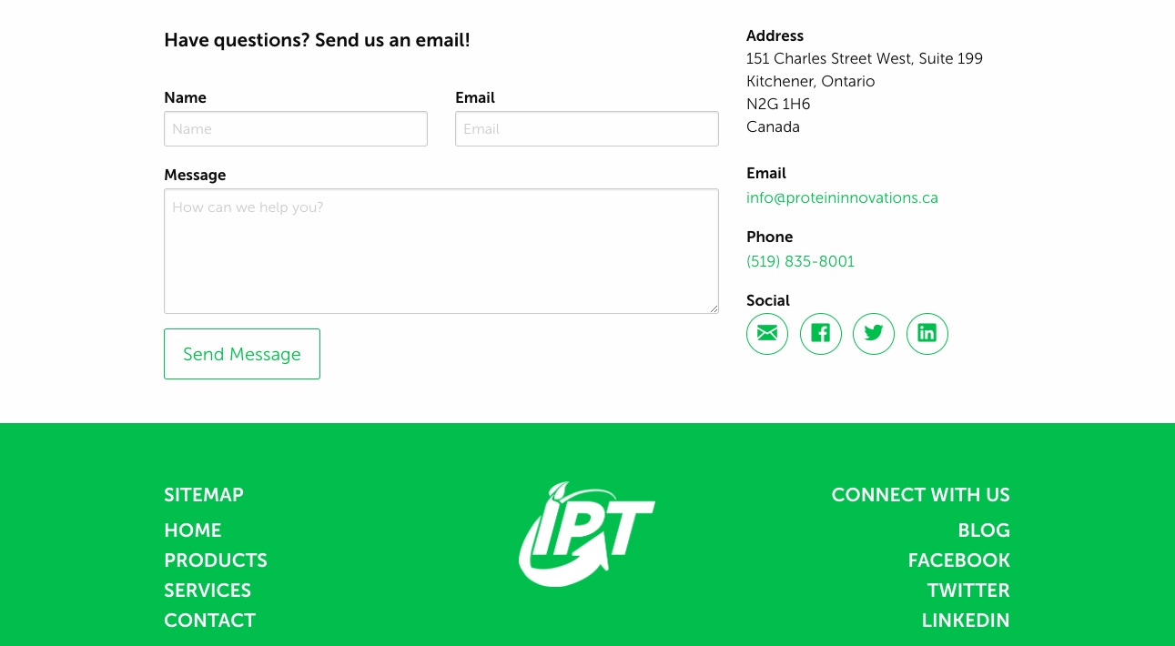 IPT website contact page
